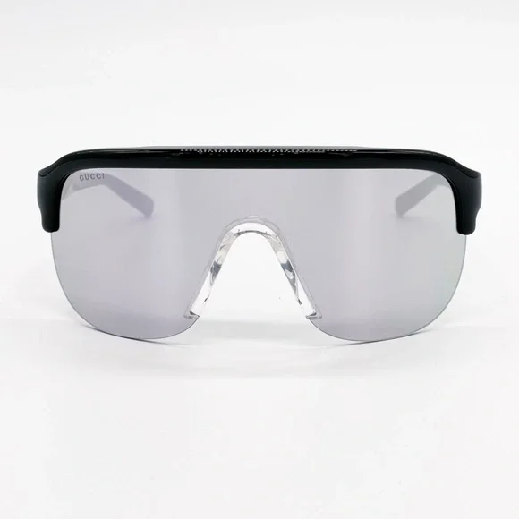 NEW GUCCI SHIELD MASK SILVER BLACK SUNGLASSES GUCCI
